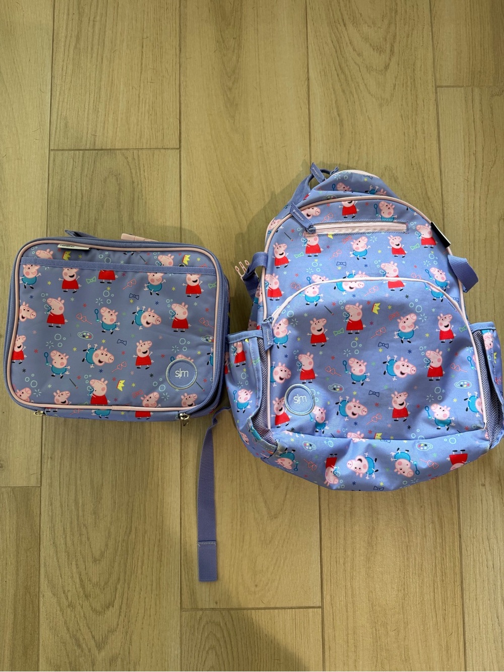 Kids Blue Peppa Pig Backpack and Lunch Bag Set